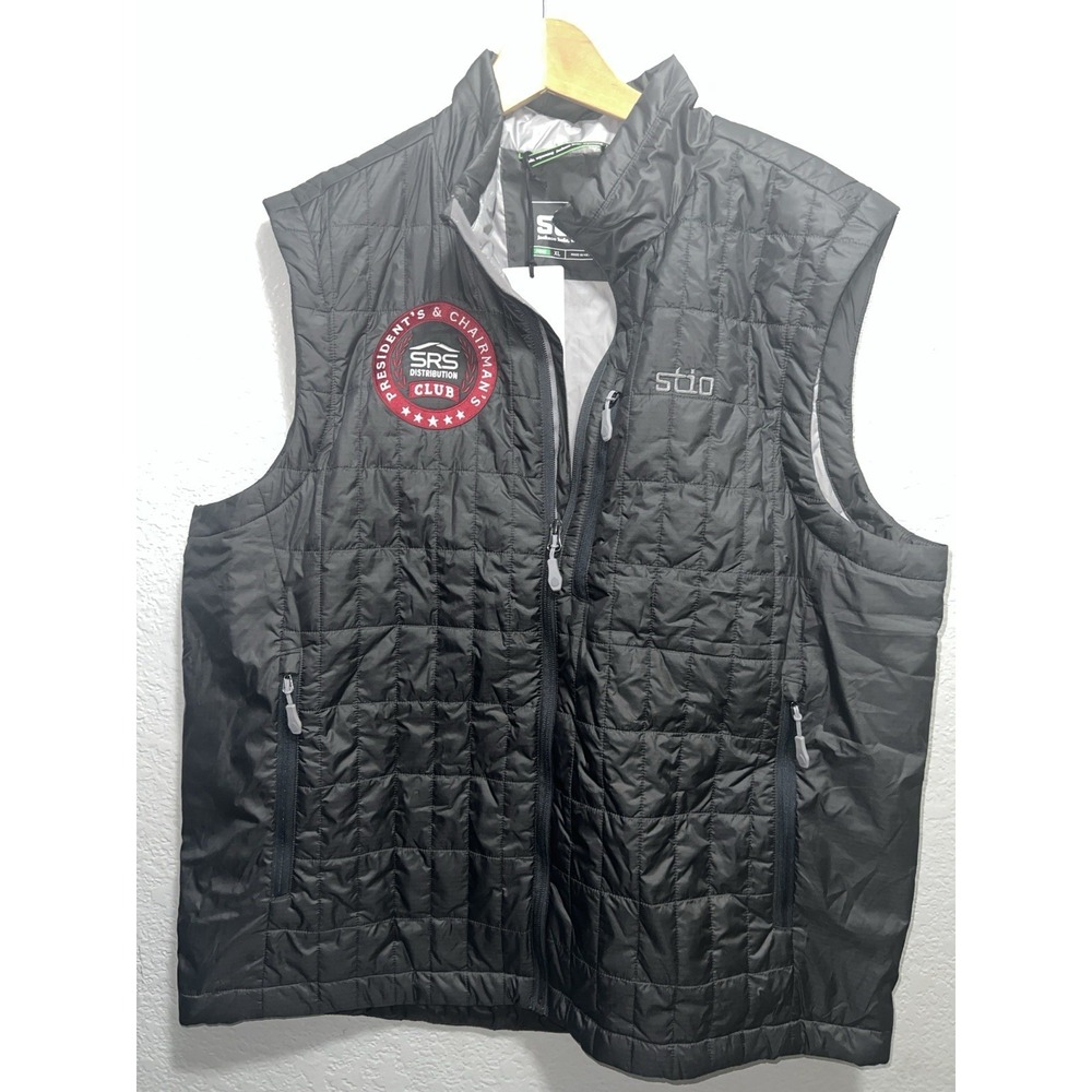 STIO Puffer Vest Jacket Men's XL Blue Azura Full Zip SRS Presidential Logo NWT